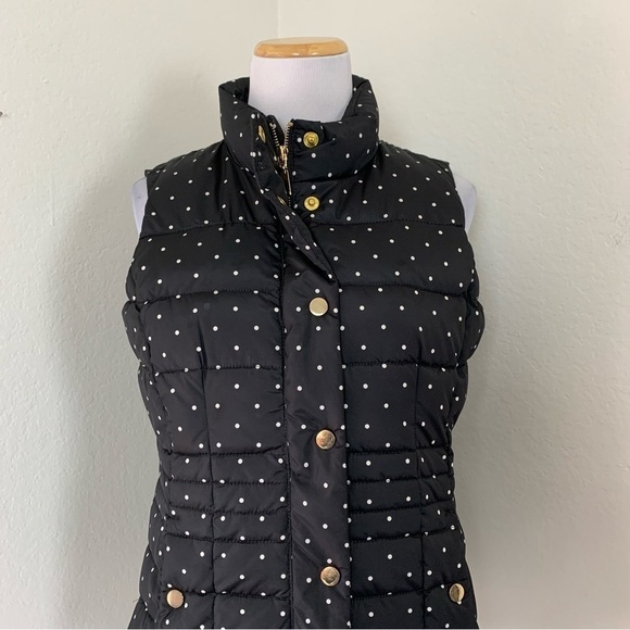 Charter club black and white polkadot puffer vest Full Zip Pockets Sz Petite S - Picture 13 of 16